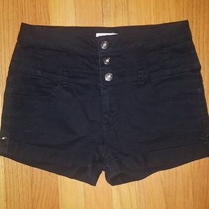 High waisted black shorts